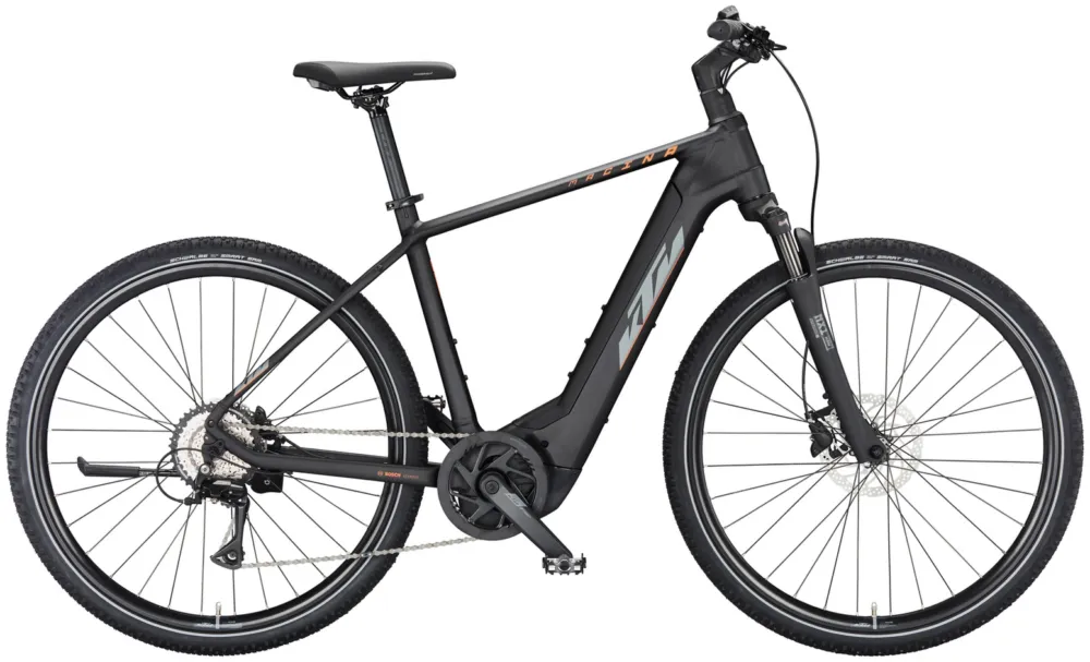 Neuheit KTM Macina Cross 510 - 500 Wh - 28 Zoll - Diamant - Black matt (grey+orange) - Größe 46 CM