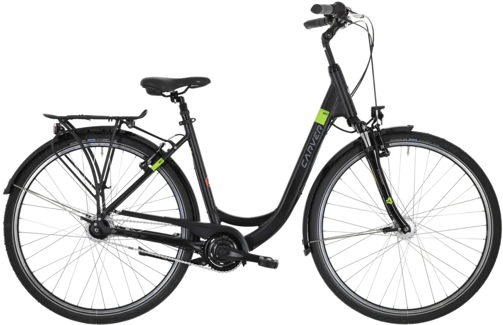 Carver Cityzen 120 - 28 Zoll - Tiefeinsteiger - 2026 - black applegreen darkgrey - Größe 50 CM Sonderangebot