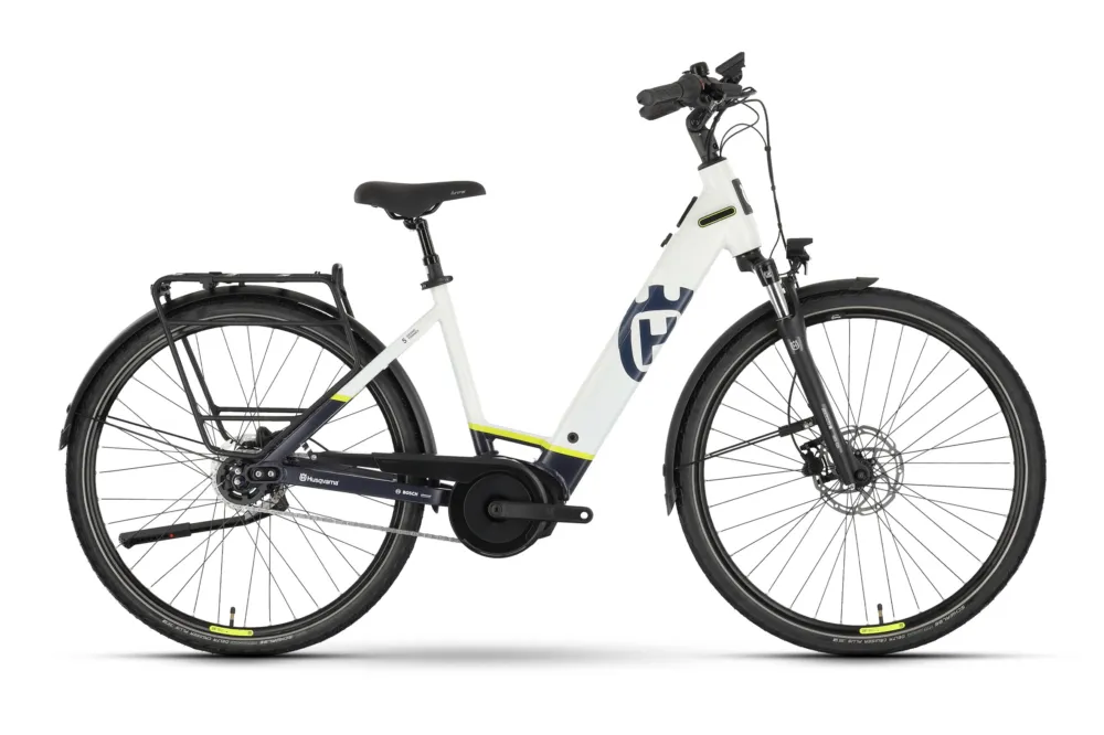 Must-Have Husqvarna Grand Towner 5 FW - 625 Wh - 28 Zoll - Tiefeinsteiger - White / Blue - Größe 46 CM