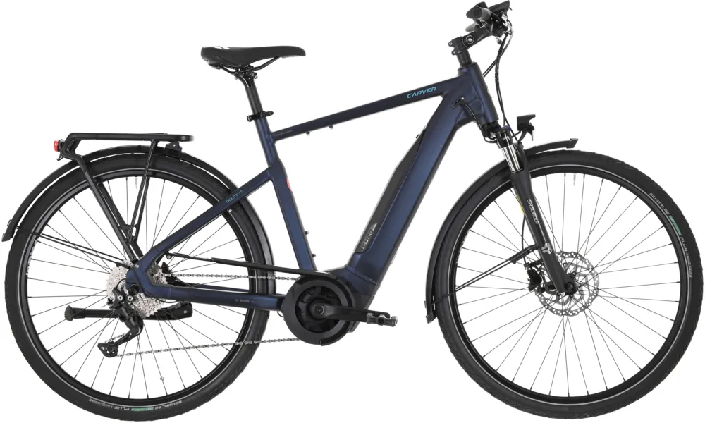 Carver Route E.420 - 500 Wh - 28 Zoll - Diamant - black blue/dark anthracite/turquise - Größe 65 CM Zertifiziert