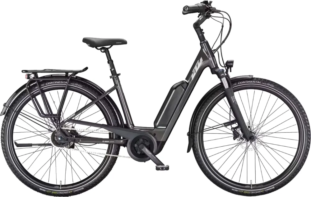 Knallerangebot KTM Macina Central P510 RT - 545 Wh - 28 Zoll - Tiefeinsteiger - machine grey (silver+green) - Größe 46 CM