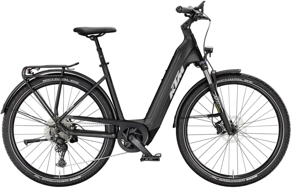 Schnäppchen KTM Macina Gran 820 - 800 Wh - 28 Zoll - Tiefeinsteiger - 2026 - Diamond Black Matt/Grey/Orange - Größe 56 CM