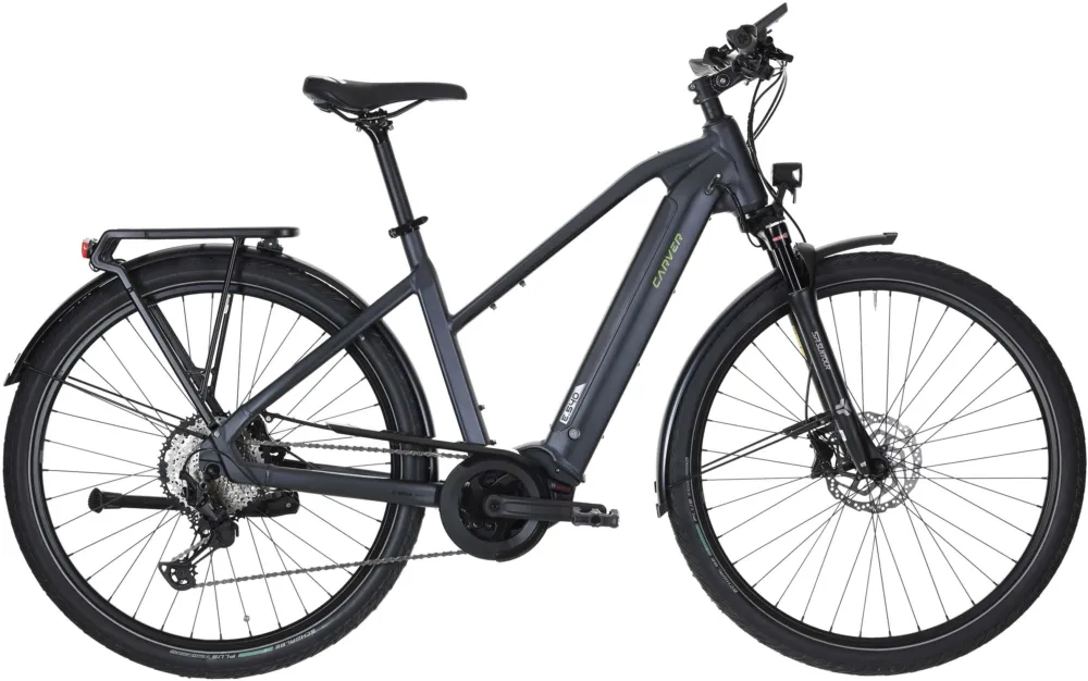 Carver Route E.540 - 625 Wh - 28 Zoll - Trapez - 2026 - deep anthracite/black/green metallic - Größe 55 CM Top-Preis