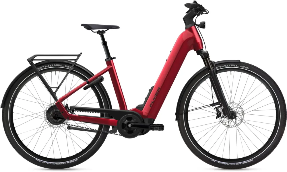 Schnäppchen Flyer G1 Upstreet 7.23 - 750 Wh - 28 Zoll - Tiefeinsteiger - Mercury Red Gloss - Größe M
