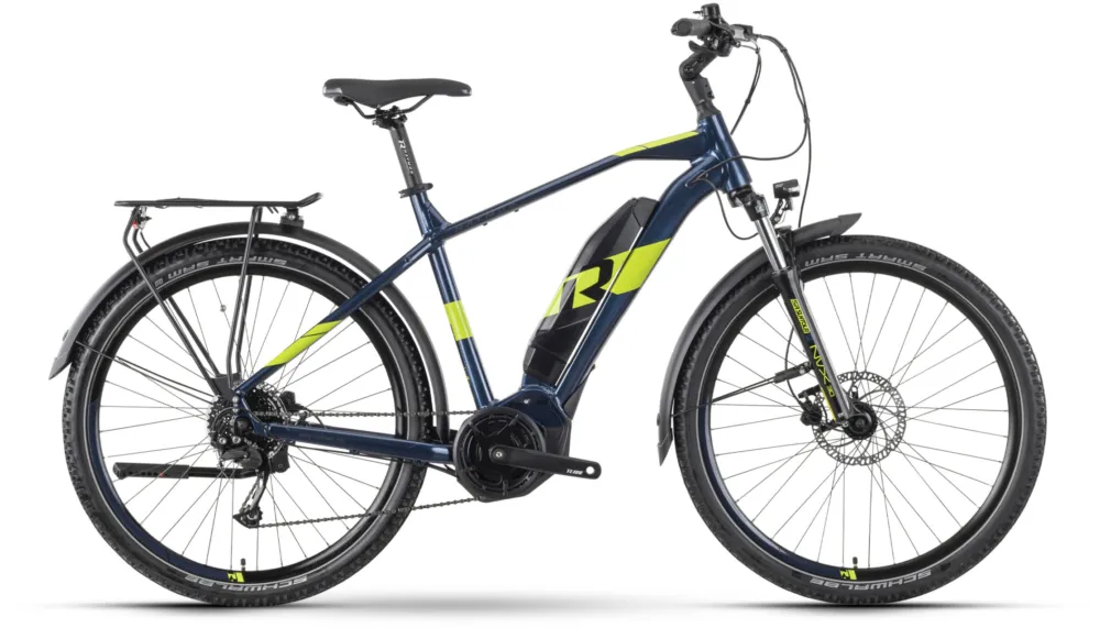 Echt Raymon CrossRay E 3.0 T350 - 500 Wh - 27,5 Zoll - Diamant - dark blue/limegreen gloss - Größe S