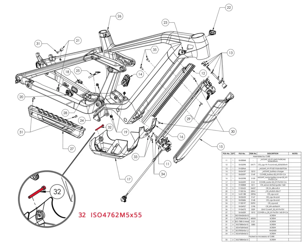 Top-Preis Schraube für Motorabdeckung Stereo Hybrid 140/160 - MY20/21 | No. 32