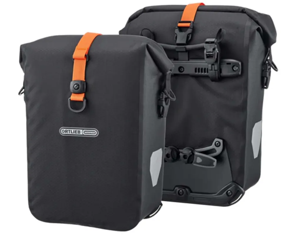 Saisonangebot Gravel-Pack Duo QL2.2 - 2x 14.5 Liter wasserdichte Fahrradtaschen (Paar) | black matt
