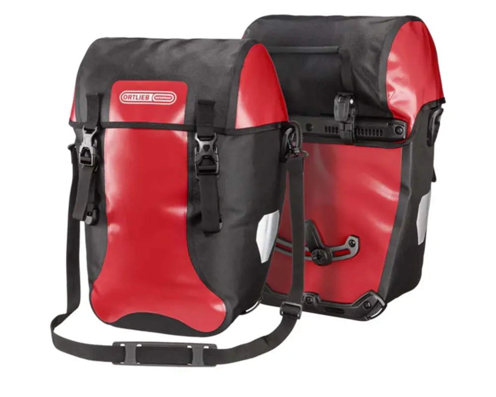 Direkt Vom Hersteller Bike-Packer Classic QL2.1- 2x 20 Liter wasserdichte Gepäckträgertaschen (Paar) | rot-schwarz