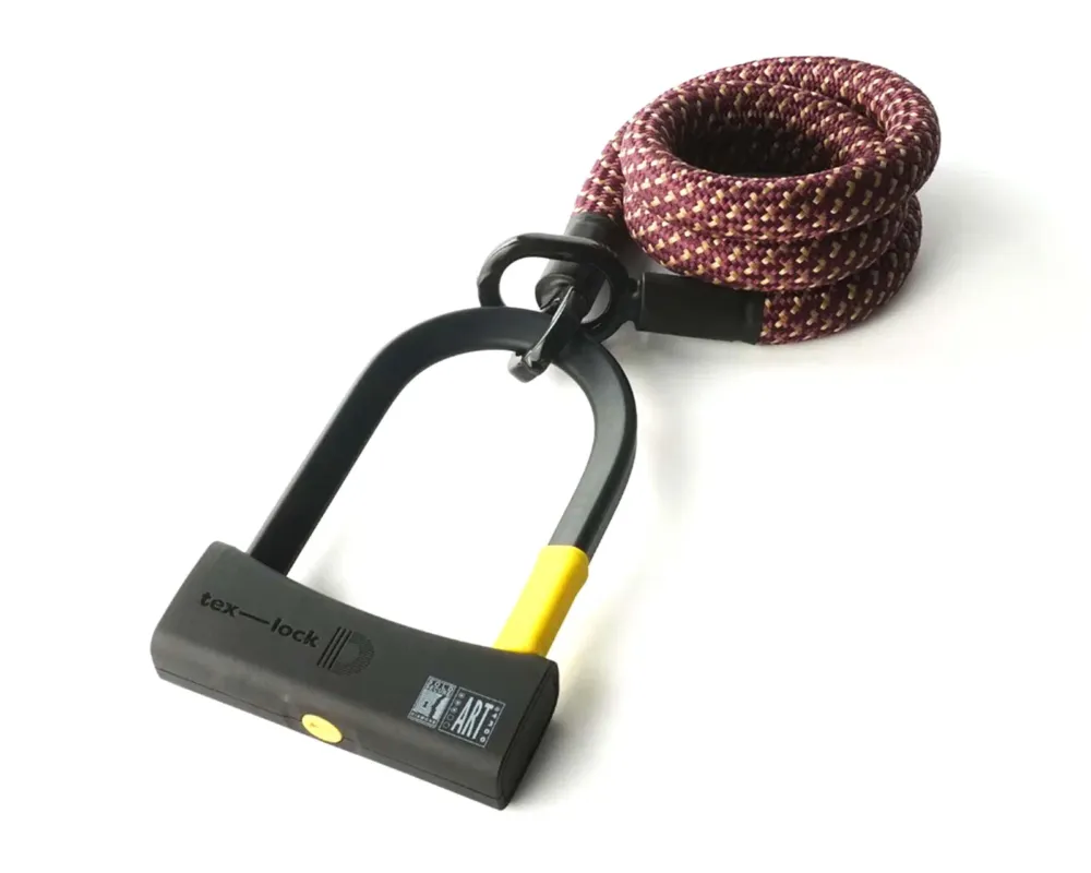 Tex-lock eyelet mit D-lock 120cm - Bügelschloss mit Textilseil | chateau red Sofort Bestellen