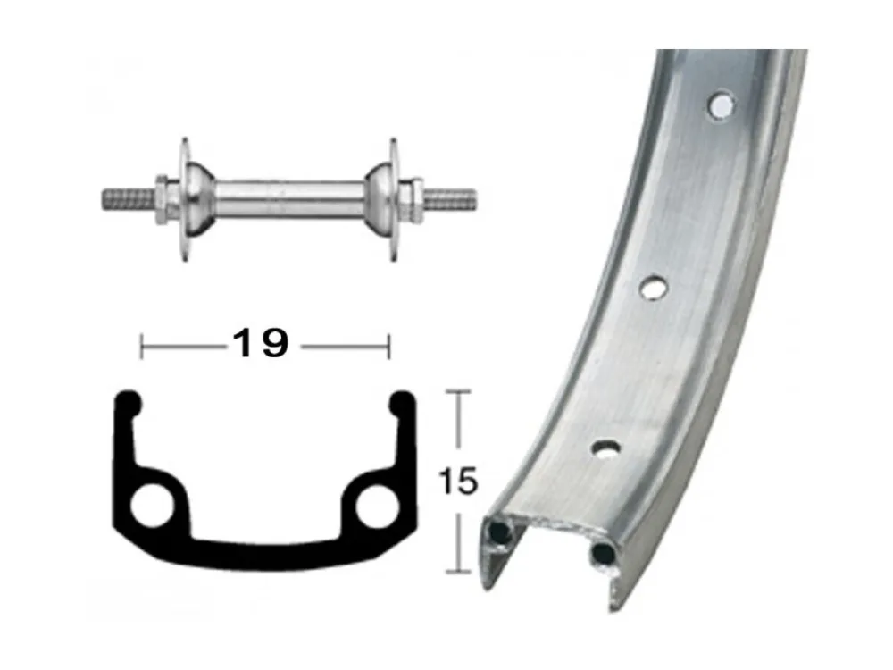 Roland Vorderrad Kastenfelge 16", Alu-Kastenfelge ,silber, 92mm Starr Expressversand