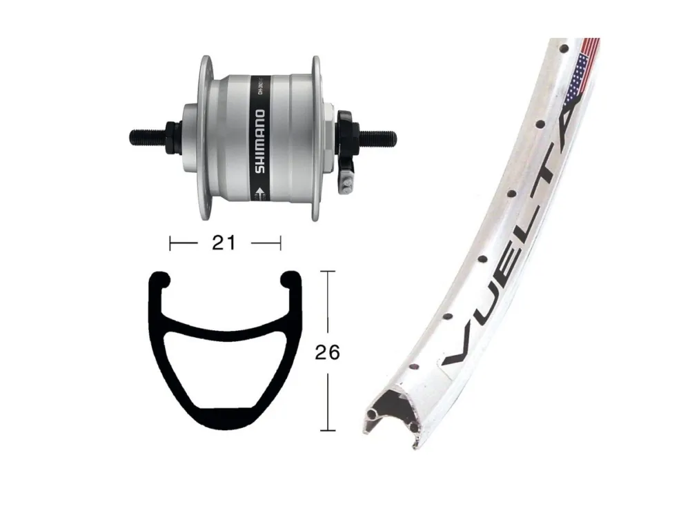 Neuheit Bike-Parts - V-Rad 28X1.75,Nabendyn.DHC3000 ,NT 36L. Airline 1 silber.Niro-Spei.