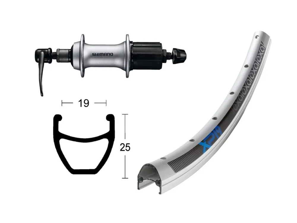 Neue Ware Bike-Parts - H-Rad 28x1.75 28ZollExal XP19 si/elox.,Ac.T3000,135mm SSP
