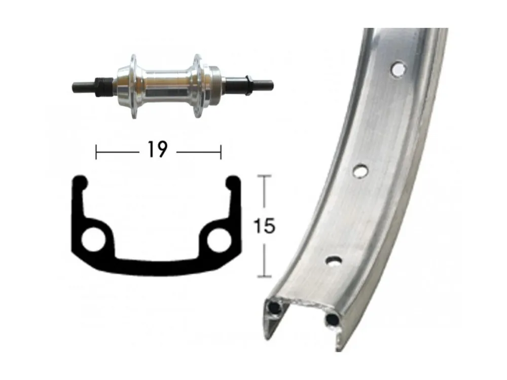 Bike-Parts - H-Rad 20x1.75 Schr.ZKR.6/7f. 20Zoll,Alu-Kastenf.si/matt,135mm Starr Kostenloser Versand