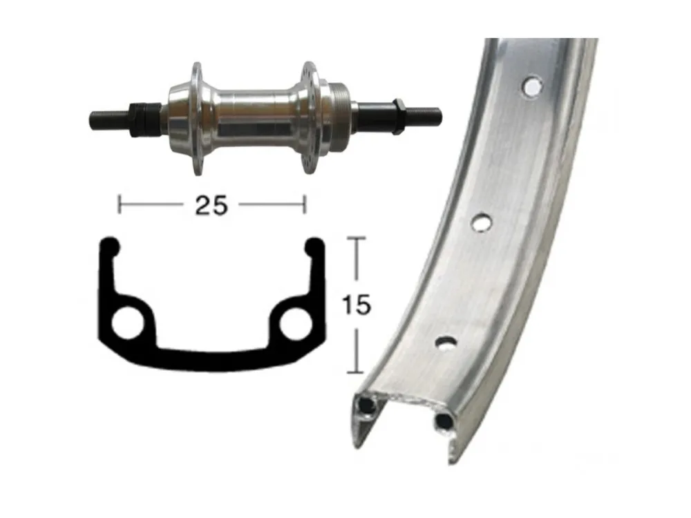 Bike-Parts - H-Rad 24x1.9 24Zoll,Alu-Kastenf.,si.135mm Starr, SchrZKR Online Kaufen