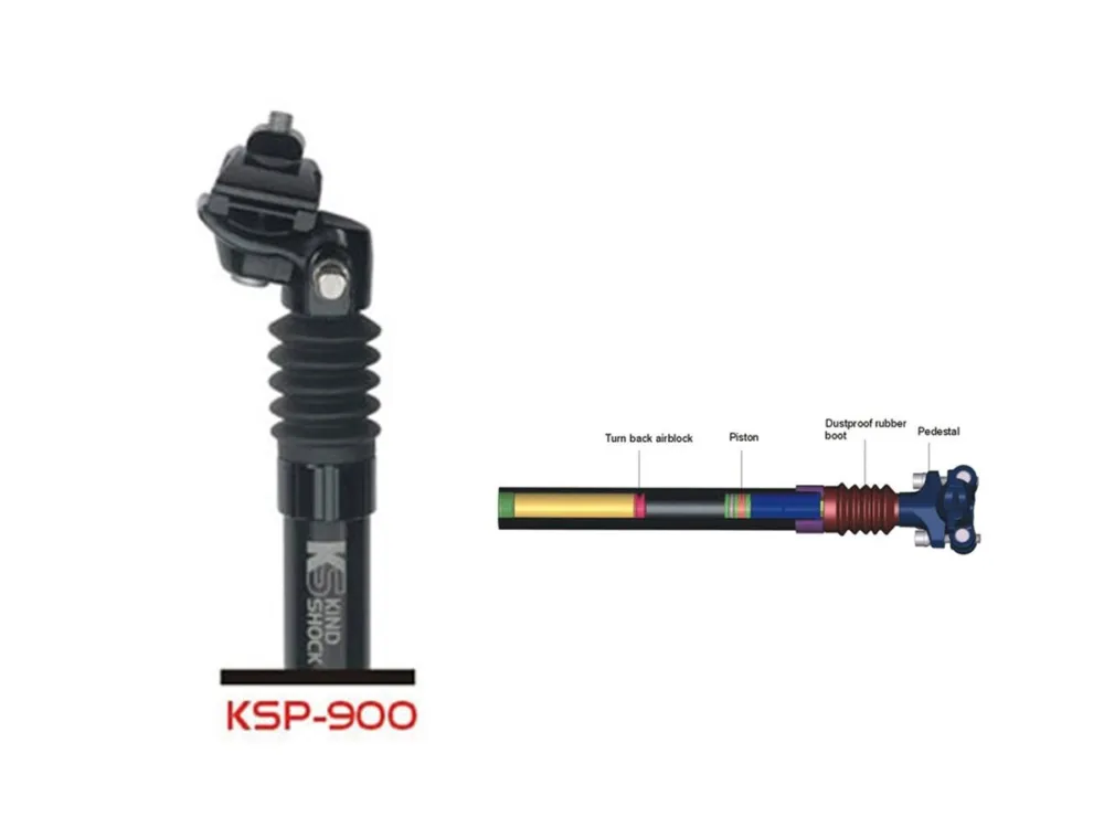 Kracherpreis Kindshock - Federsattelstütze KS KSP 900 Ø 27,2mm, 350mm, schwarz, Patent